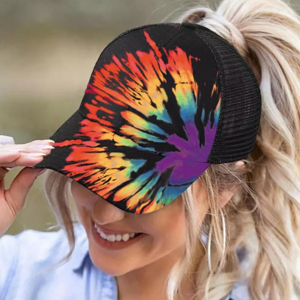 BRAND NEW !! WOMANS TIE DYE HAT. VERY VIBRANT AND BEAUTIFUL